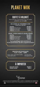 Carte et menu de planet wok à Mondeville — Buffet a volonté