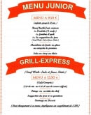 Carte et menu de Auberge Des Dominicaines à Pont l'Eveque — Le menu enfant et grill express