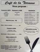 Carte et menu de Brasserie de La Terrasse à Livarot-Pays-d'Auge — Les plats, sandwichs et menu enfant, ...