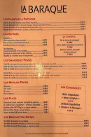 Menu La Baraque - Les entrées, plats et salades, ...