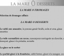 Menu La Mare Ô Poissons - Mare o fromages et deeserts