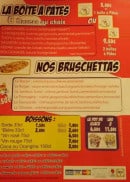 Menu Dominute-pizza - Boîte à pâte, bruschettas, boissons,...