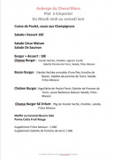 Carte et menu de Auberge du Cheval Blanc à Crevecoeur en Auge — Plat à emporter