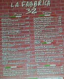 Carte et menu de La Fabbrica 32 à Trouville sur Mer — Pizzas , cucina et viandes