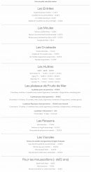 Carte et menu de La Marine à Trouville sur Mer — Entrées, moules, crustacés,...