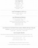Carte et menu de La Marine à Trouville sur Mer — Légumes, fromages, pâtisseries,...
