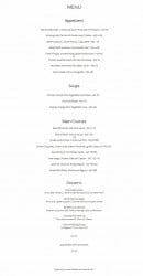 Carte et menu de La Regence à Trouville sur Mer — Appetizers, soups, main courses,...
