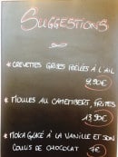 Carte et menu de Le Chalut à Trouville sur Mer — Exemple de menu