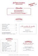 Carte et menu de Le Petit Central à Trouville sur Mer — Les poissons, desserts et fromages
