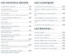 Menu Le Baligan - Les boissons