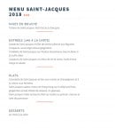 Menu Le Baligan - Le menu saint jacques