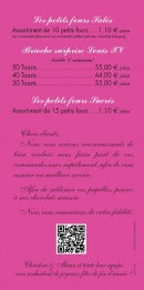Carte et menu de Patisserie ordioni à Bayeux — Les petits fours et brioches