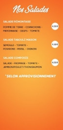 Carte et menu de Aux Delices de Balleroy à Balleroy-sur-Drôme — Les salades