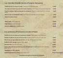 Carte et menu de Restaurant Fleur de Sel à Port en Bessin Huppain — Les viandes et poissons