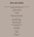 Carte et menu de Au vieux Honfleur à Honfleur — Le menu des Poètes