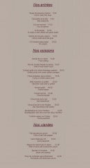 Carte et menu de Au vieux Honfleur à Honfleur — Les entrées, poissons et viandes