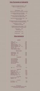 Carte et menu de Au vieux Honfleur à Honfleur — Les fromages, desserts et boissons