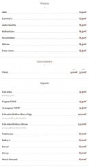 Menu L'ostrea - Les whiskies, eaux minérales et digestifs