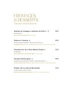 Menu Tourbillon - Fromages et desserts