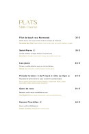 Menu Tourbillon - Plats