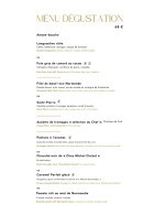 Menu Tourbillon - Menu dégustation