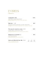 Menu Tourbillon - Entrées