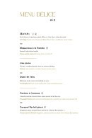 Menu Tourbillon - Menu délice