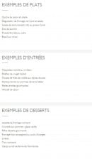 Menu La fraîchette - Exemples de plats, entrées et desserts