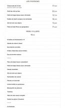 Carte et menu de Café de France à Villers sur Mer — Les poissons et menu villers