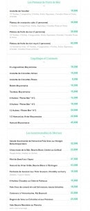 Carte et menu de Le Mermoz à Villers sur Mer — Les plateaux de fruits de mer, coquillages, rustacés