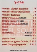 Carte et menu de I Gusti Del sole à Saint Aubin sur Mer — Les plats