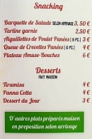 Carte et menu de I Gusti Del sole à Saint Aubin sur Mer — Les snacking et desserts