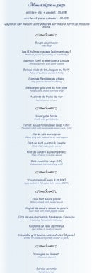 Carte et menu de La Taverne à Lion sur Mer — Menu à 26.5€ ou 32.5€