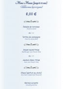 Carte et menu de La Taverne à Lion sur Mer — Menu mousse