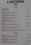 Carte et menu de L' Artimon à Merville Franceville Plag — Les pizzas