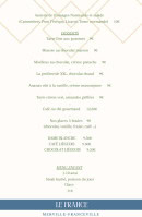 Carte et menu de Le France à Merville Franceville Plag — Les desserts et menu enfant