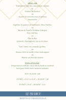 Carte et menu de Le France à Merville Franceville Plag — Menus 32e et menus déjeuners