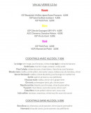 Carte et menu de Le lodge à Merville Franceville Plag — vins au verre et cocktails