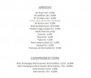 Carte et menu de Le lodge à Merville Franceville Plag — les apéritifs et champagnes