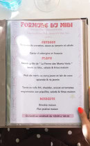 Carte et menu de L'atelier à Angouleme — Formule du midi
