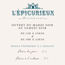 Menu L'Épicurieux - Menus éphémères à l&#039;ardoise