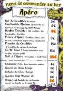 Menu Le Gros Corbeau - Les apéros