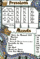 Menu Le Gros Corbeau - Les pressions et alcools