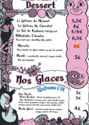 Menu Le Gros Corbeau - Les desserts et glaces