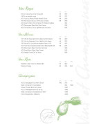 Menu Le Patio - Les vins et champagnes