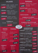 Menu Ô p'tit sam - Salades, burger, paninis et sandwichs