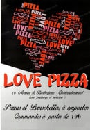 Menu Love Pizza - Carte et menu Love Pizza Chateau Bernard