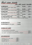 Menu Love Pizza - Les pizzas à base crème, formules et boissons 