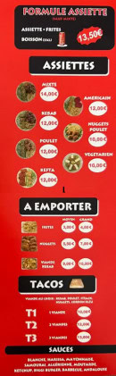 Menu Soz kebab - Formule assiettes,  assiettes et a emporter...