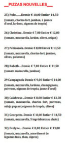 Menu Made in italy - Les pizzas nouvelles